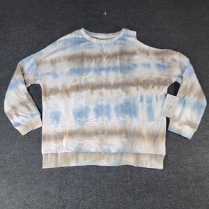 Ethereal Tie Dye Left Shoulder Cut Out Women's Soft Sweatshirt Size Medium New